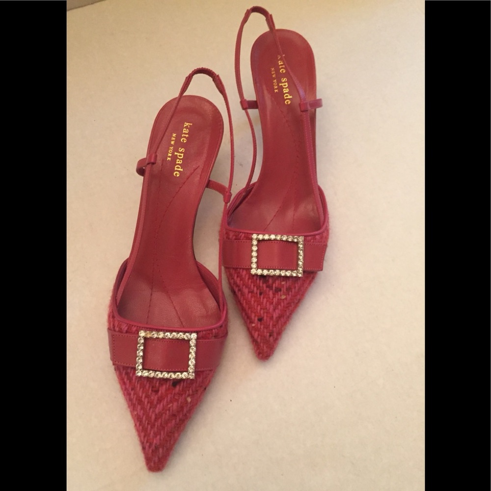 Kate Spade Slingback Tweed Kitten heels